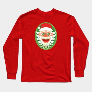 Smiling Santa Claus celebrating Christmas in Hipster style Long Sleeve T-Shirt